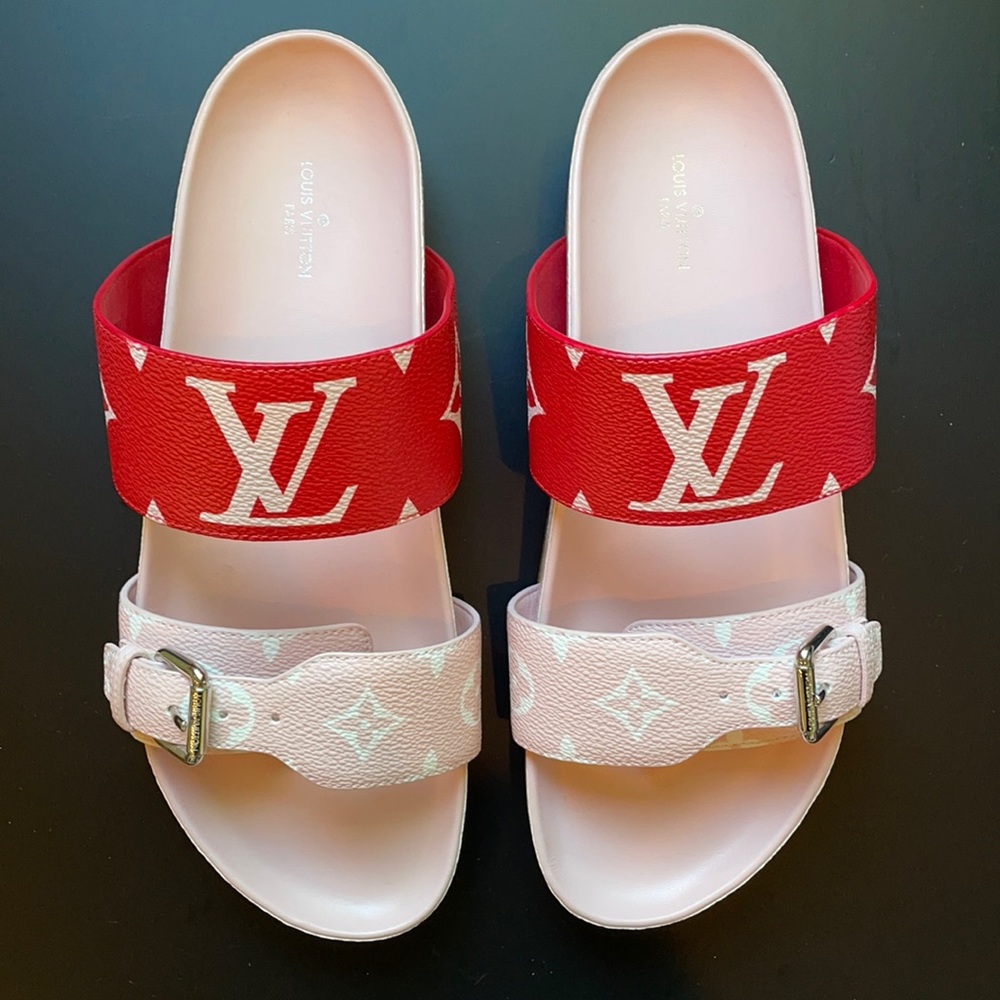 LOUIS VUITTON Monogram Giant Bom Dia Flat Mule 39